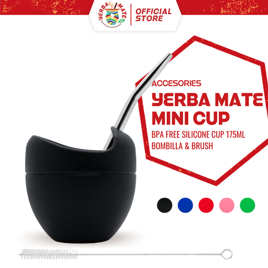 Silicone Yerba Mate Mini Cup with Bombilla Straw and Brush