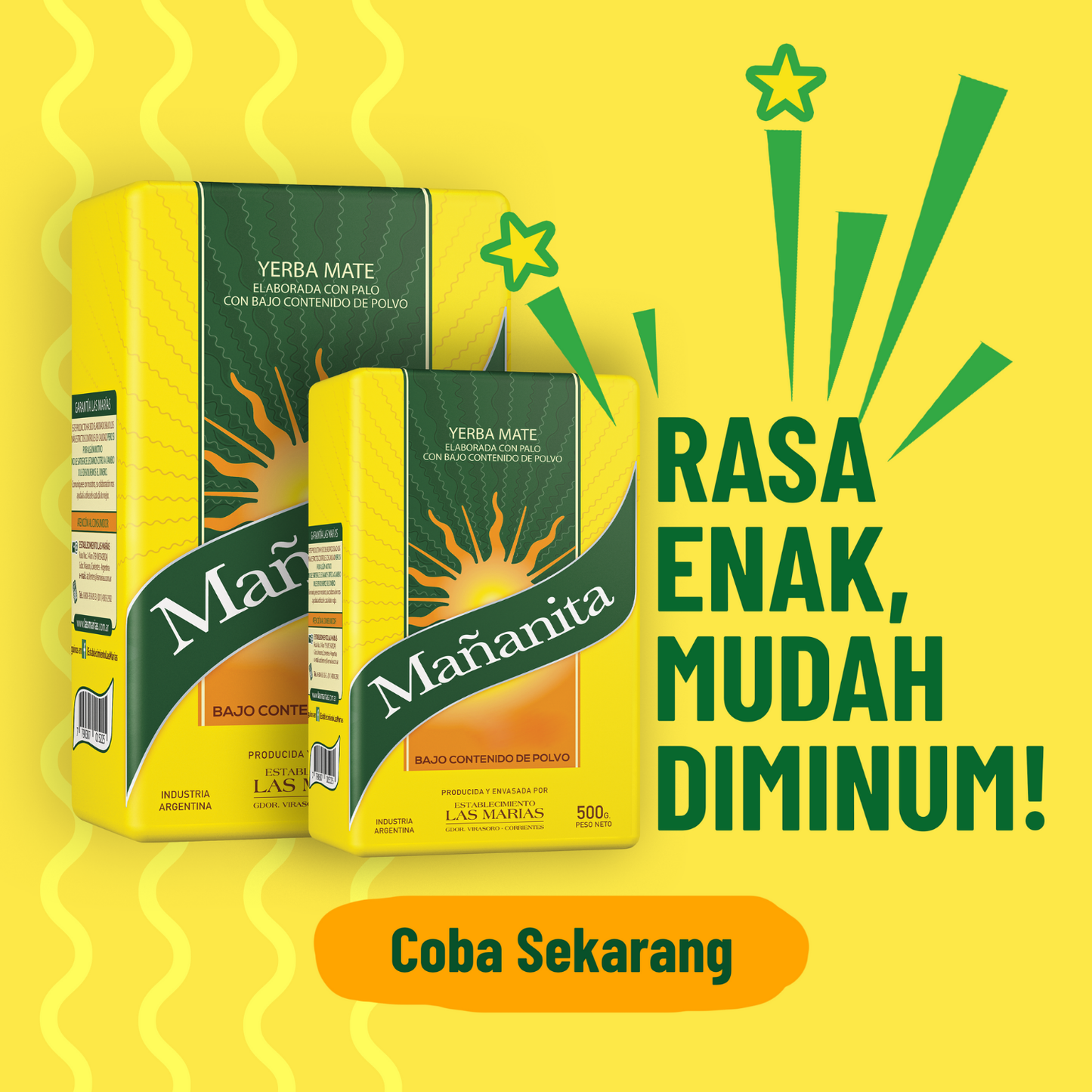 Mananita Yerba Mate with stems 500g | Teh Botanikal Argentina