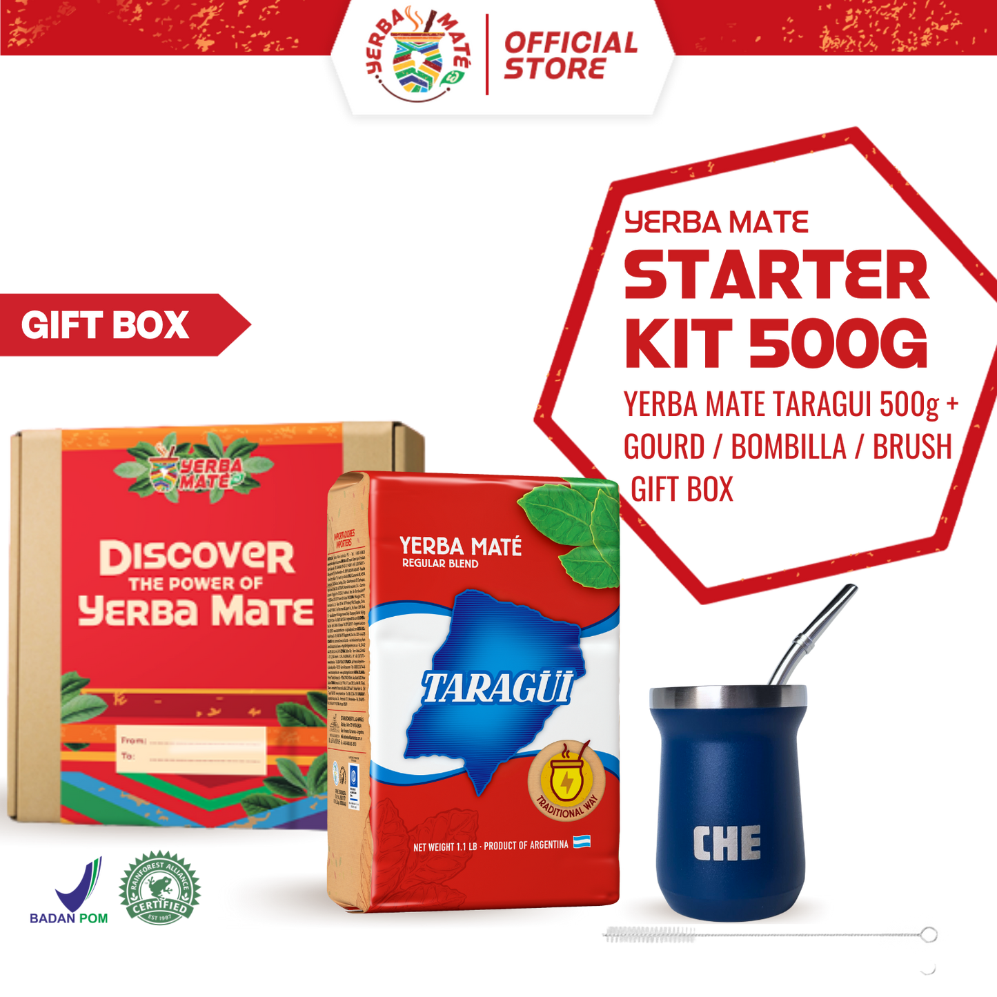 Gift Box Taragui Yerba Mate Starter Kit 500g