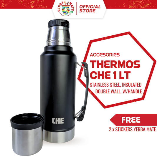 CHE Thermos Stainless Steel 1L | Yerba Mate Flask - Model Stanley, Black