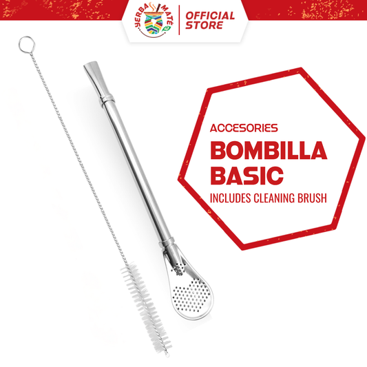 Stainless Steel Bombilla (metal straw) + Brush | Sedotan Yerba Mate - Stainless steel straw - Basic