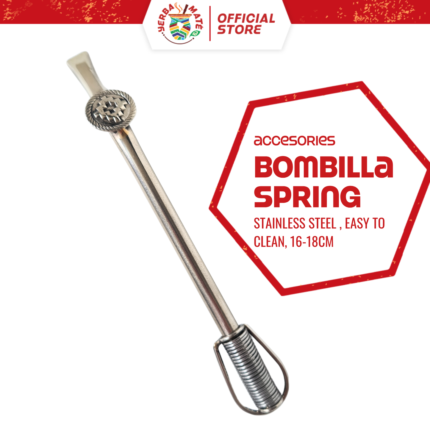 Bombilla Spring (Pegas) Stainless Steel - Pampa & Flor de Lis - Pampa