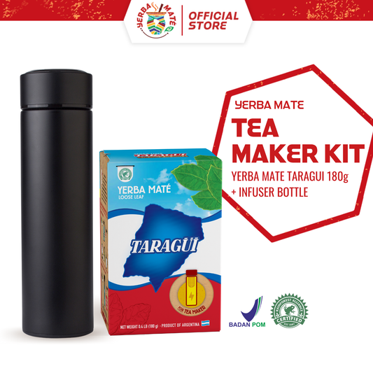 Taragui Yerba Mate Tea Maker 180g + Infuser Bottle Set