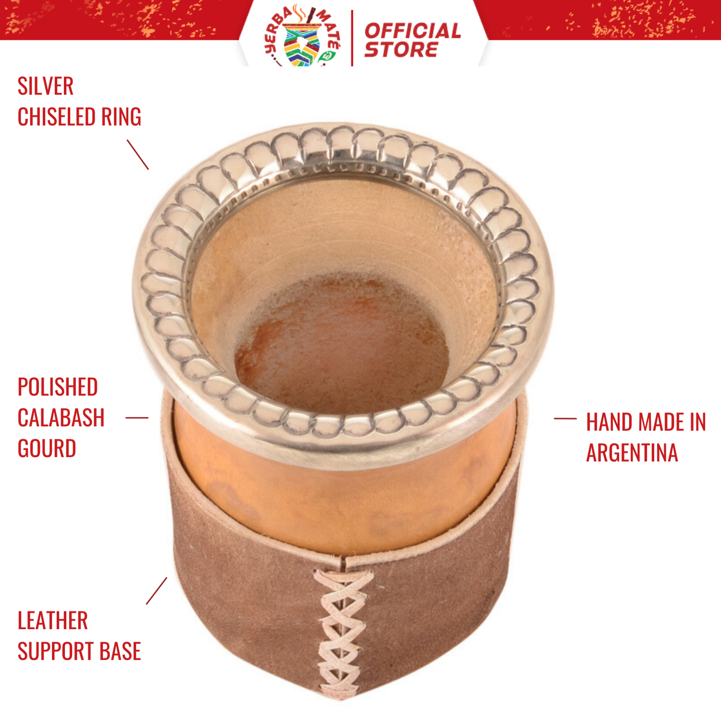 Yerba Mate Gourd Criollo | Silver Straw & Yerba Mate 250g - Chiseled