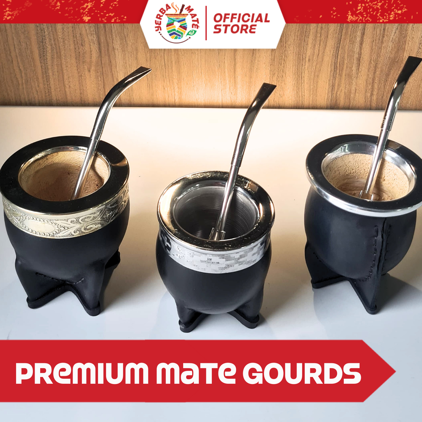 Yerba Mate Gourd Imperial Deluxe Stainless Steel | Silver Straw & Yerba Mate 250g