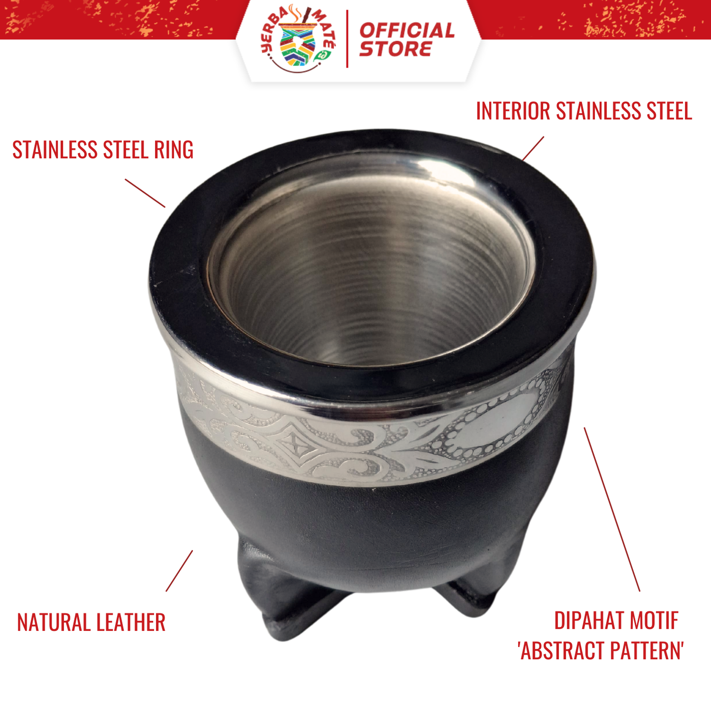Yerba Mate Gourd Imperial Deluxe Stainless Steel | Silver Straw & Yerba Mate 250g