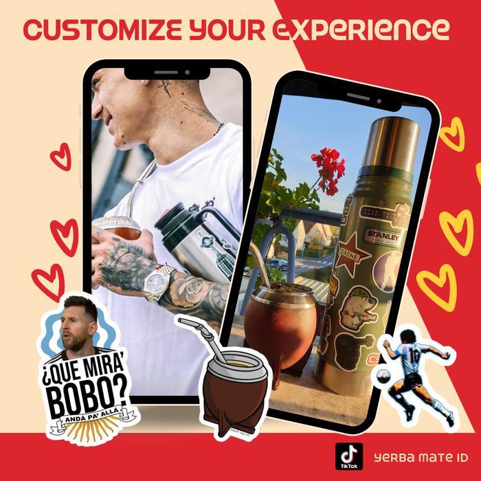 Sticker Yerba Mate / Thermos, gelas, HP, dll. - LOVE