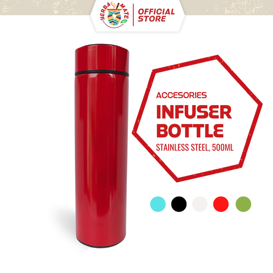 Yerba Mate Infuser Bottle - Stainless steel - Red
