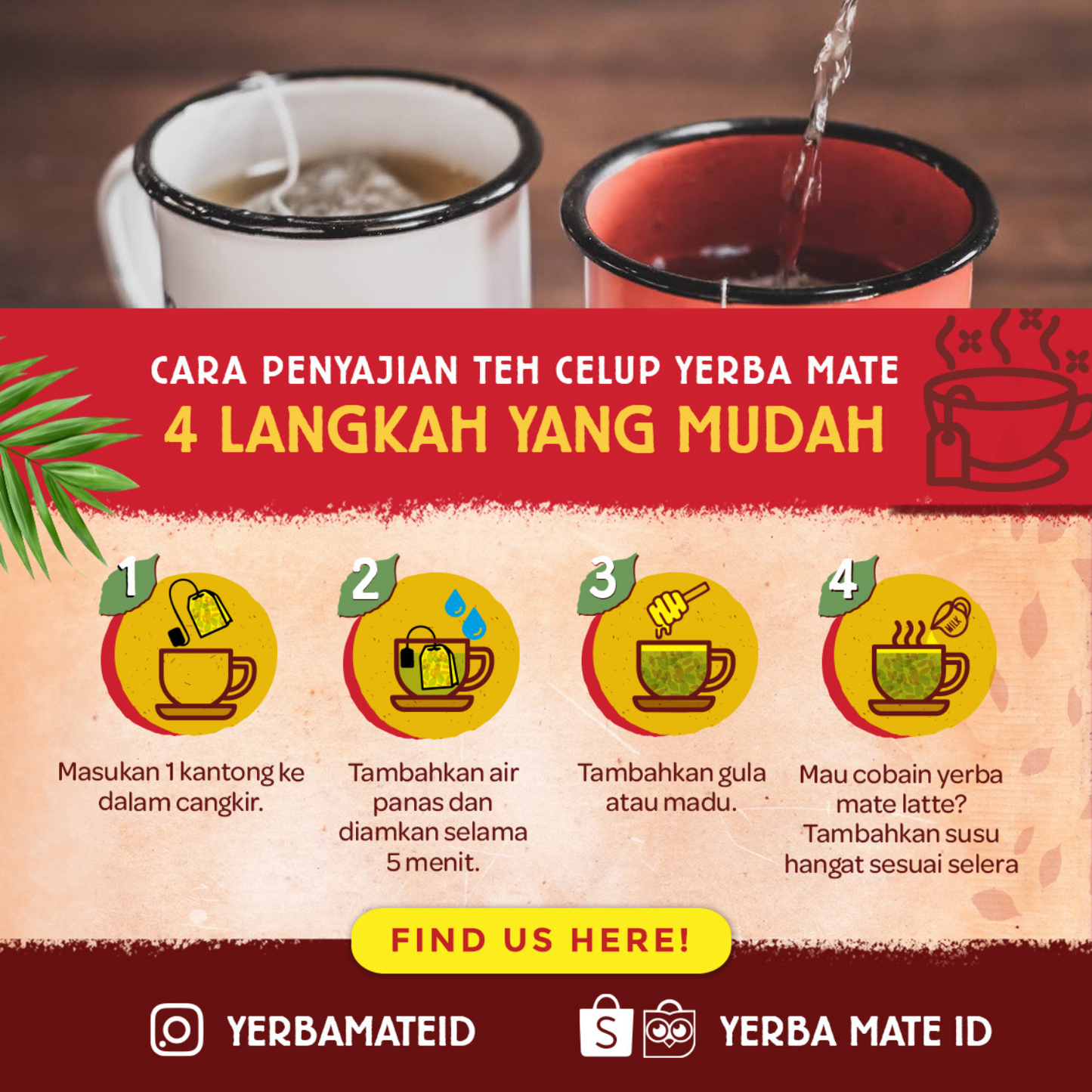 Taragui Yerba Mate Tea Bags 60g x 2 | Teh Celup Botanikal Argentina