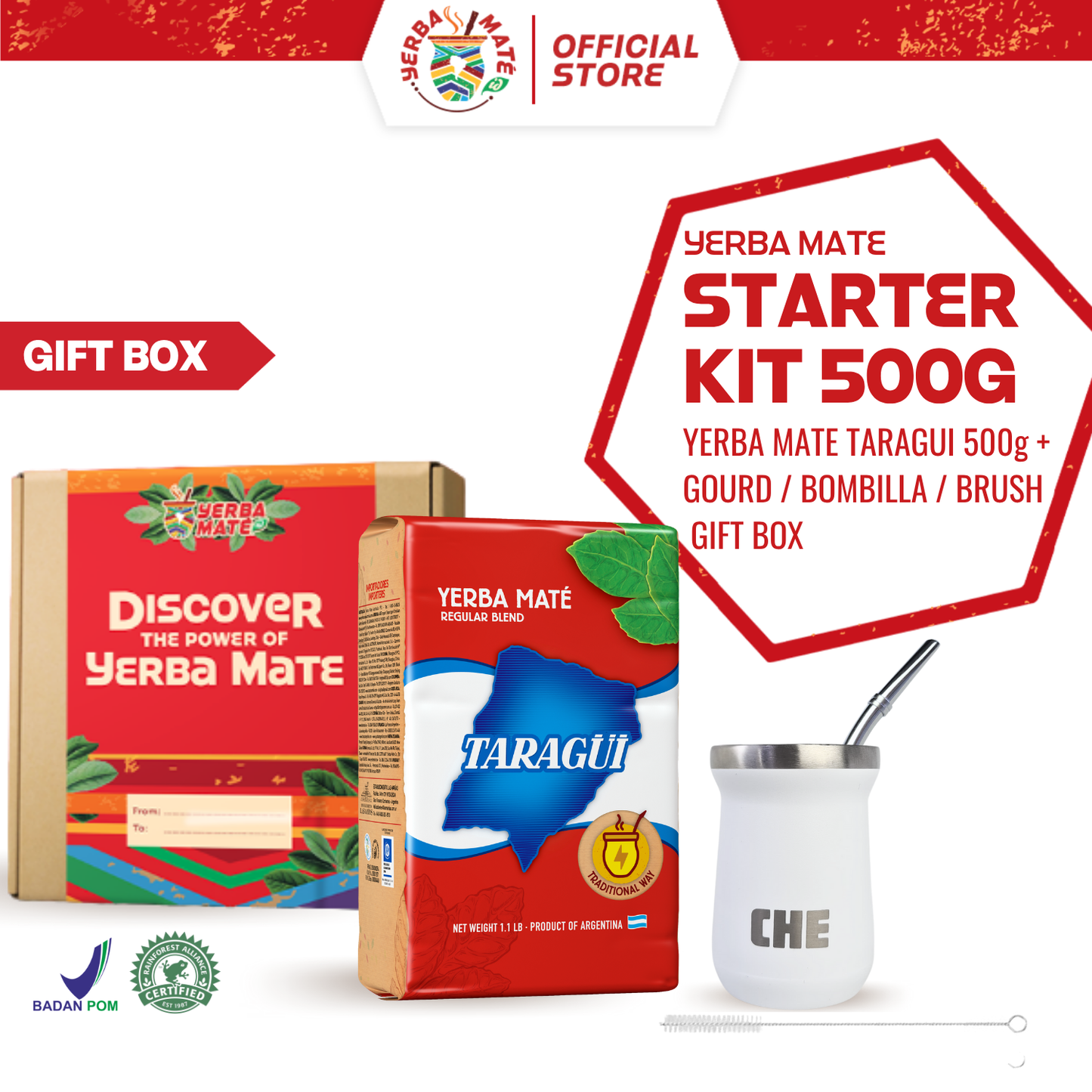 Gift Box Taragui Yerba Mate Starter Kit 500g