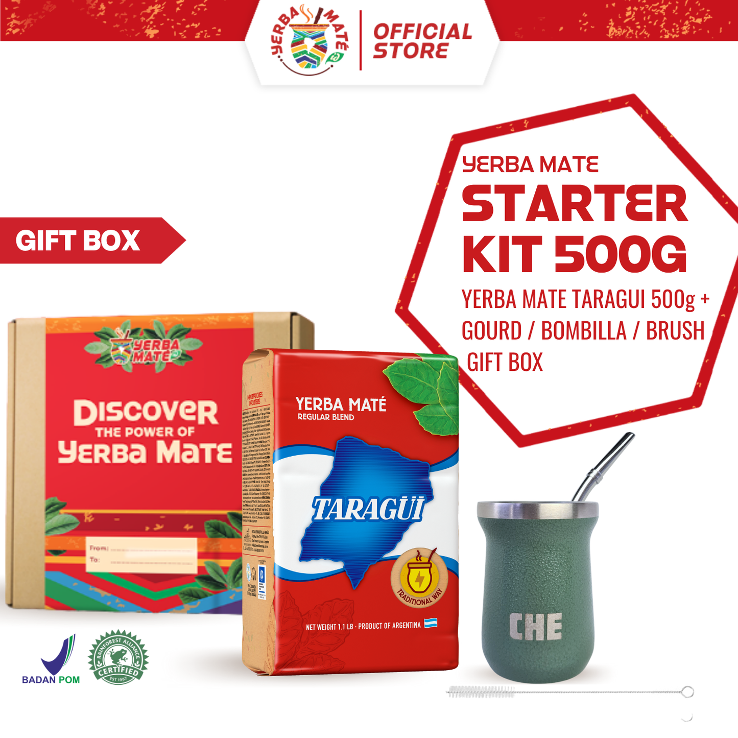 Gift Box Taragui Yerba Mate Starter Kit 500g