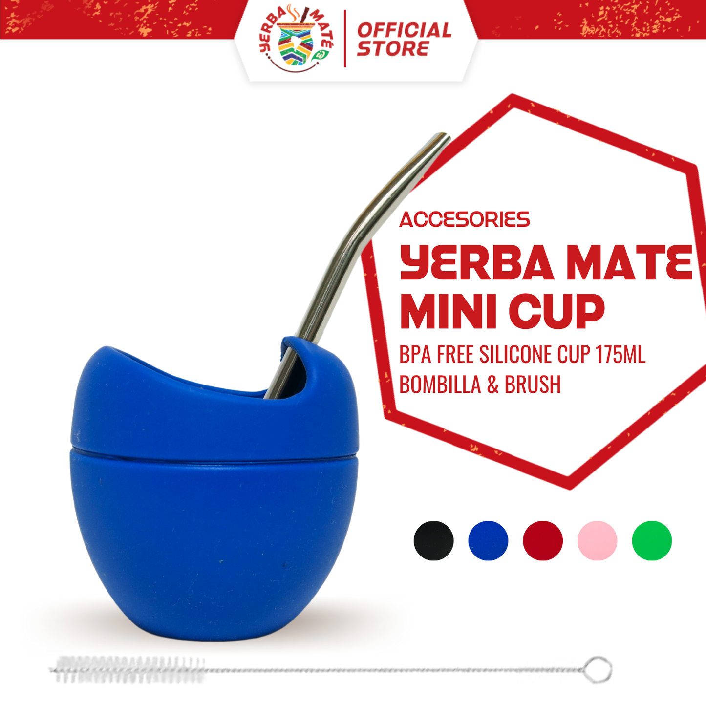 Silicone Yerba Mate Mini Cup with Bombilla Straw and Brush
