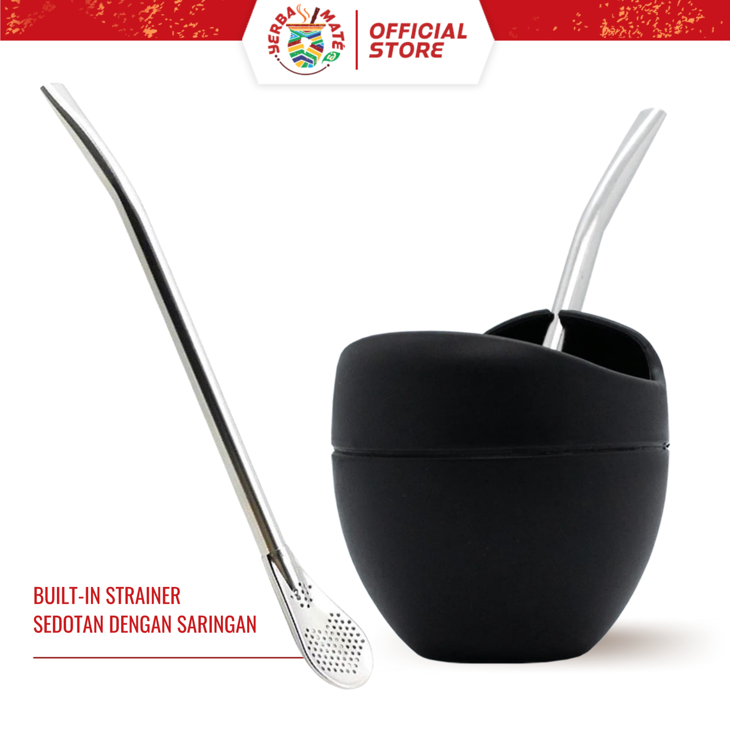 Silicone Yerba Mate Mini Cup with Bombilla Straw and Brush