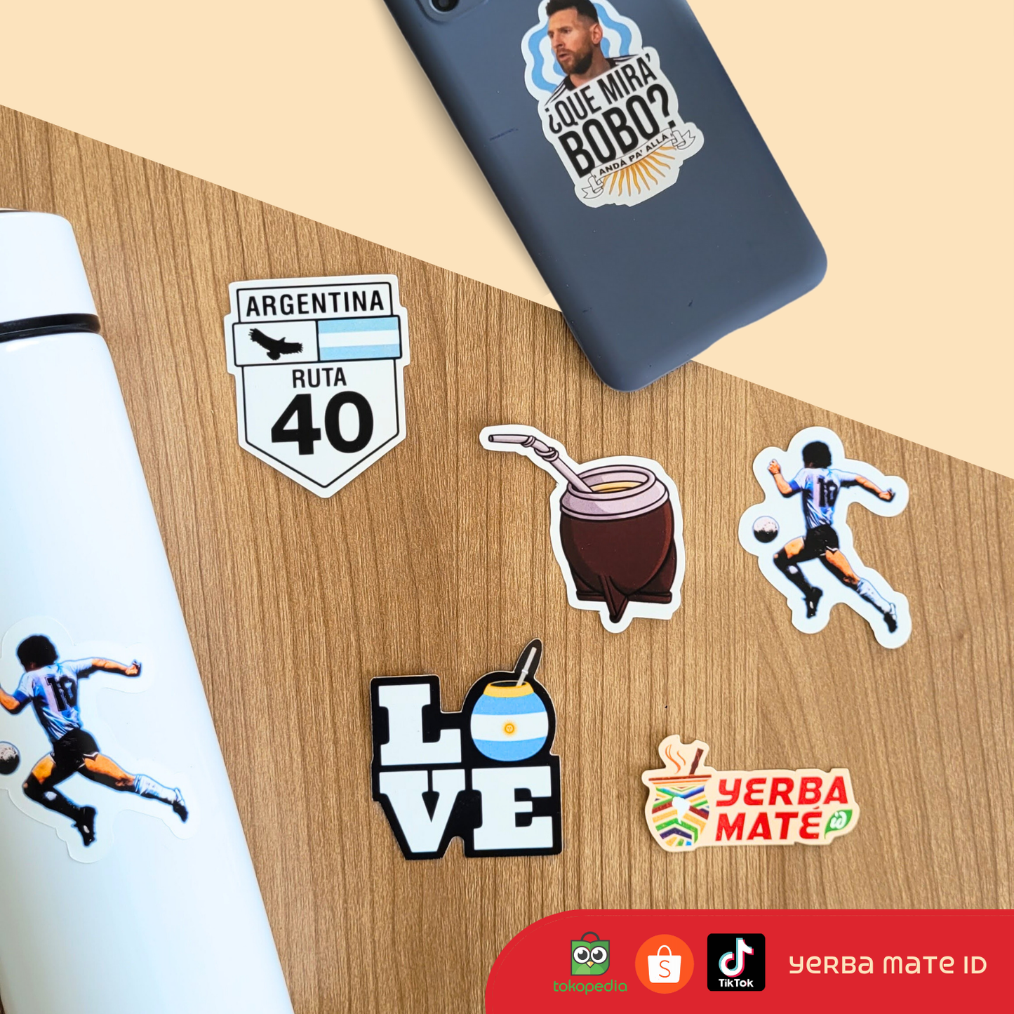 Sticker Yerba Mate / Thermos, gelas, HP, dll. - LOVE