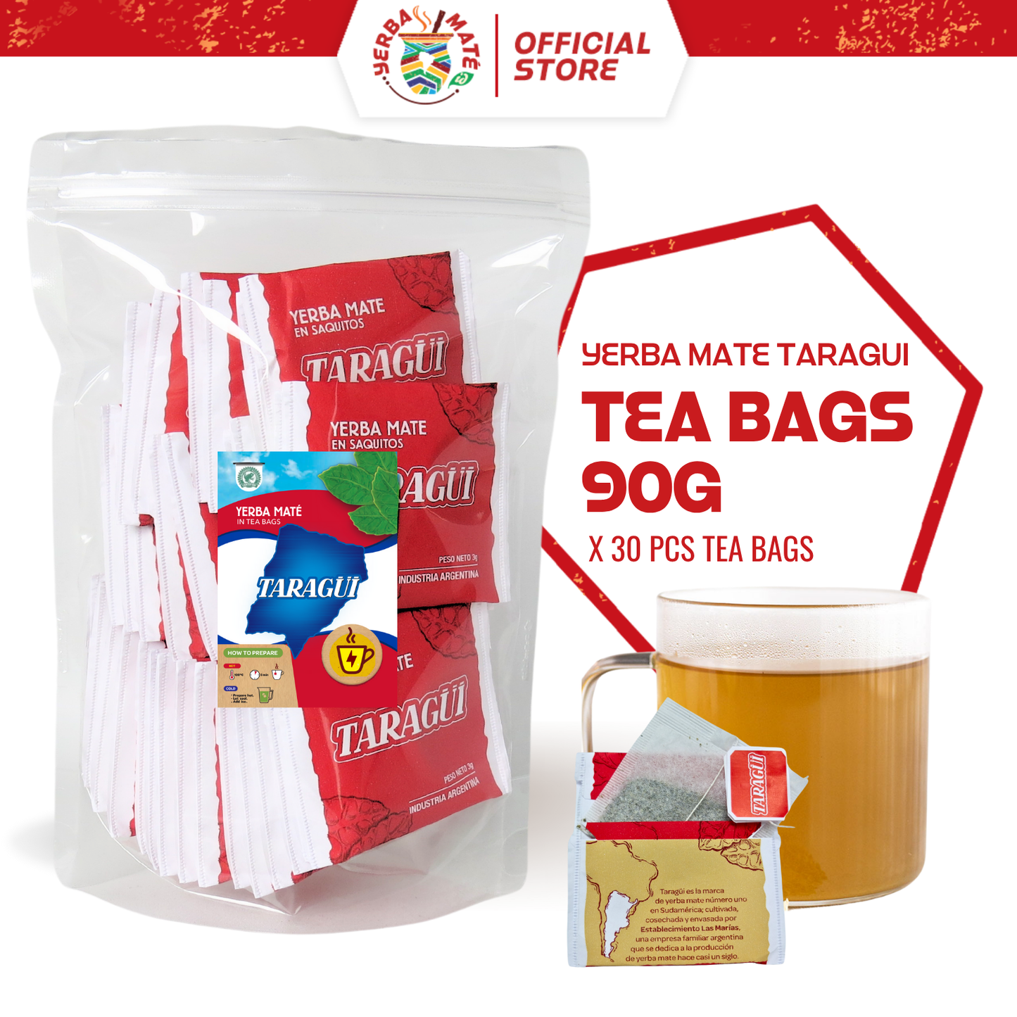 Taragui Yerba Mate Tea Bags | Teh Celup Botanikal Argentina 15g
