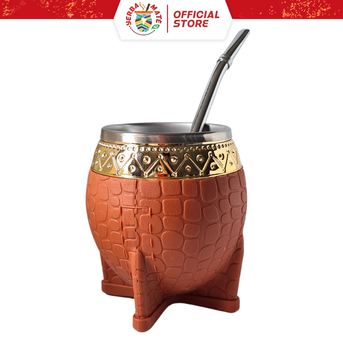 Yerba Mate Gourd Leather Pattern | Bombilla, Brush, dan Yerba Mate Taragui 250g