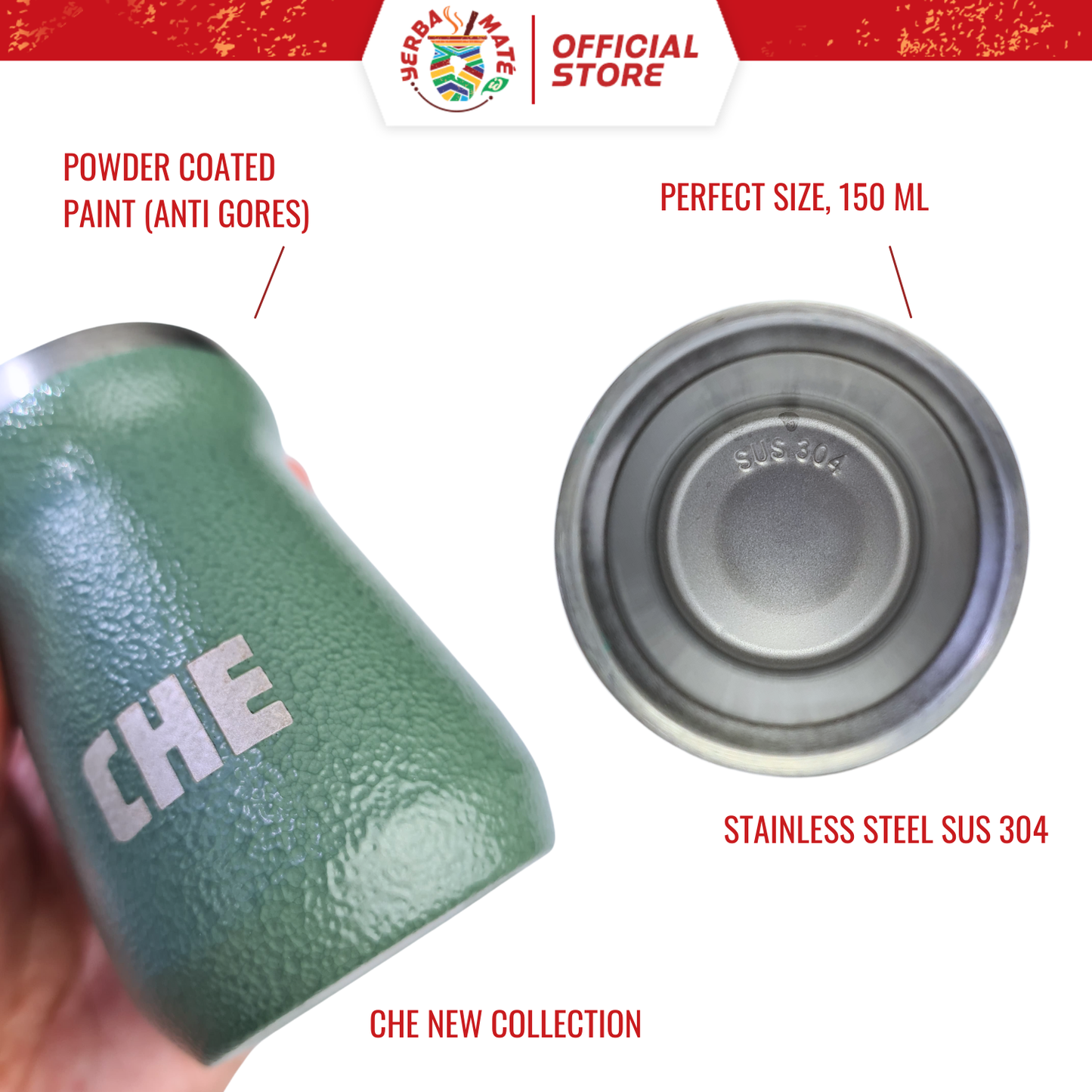 Taragui Yerba Mate Original with stems 250g + CHE Mate Gourd Cup Set - Hitam, Stanley Cup