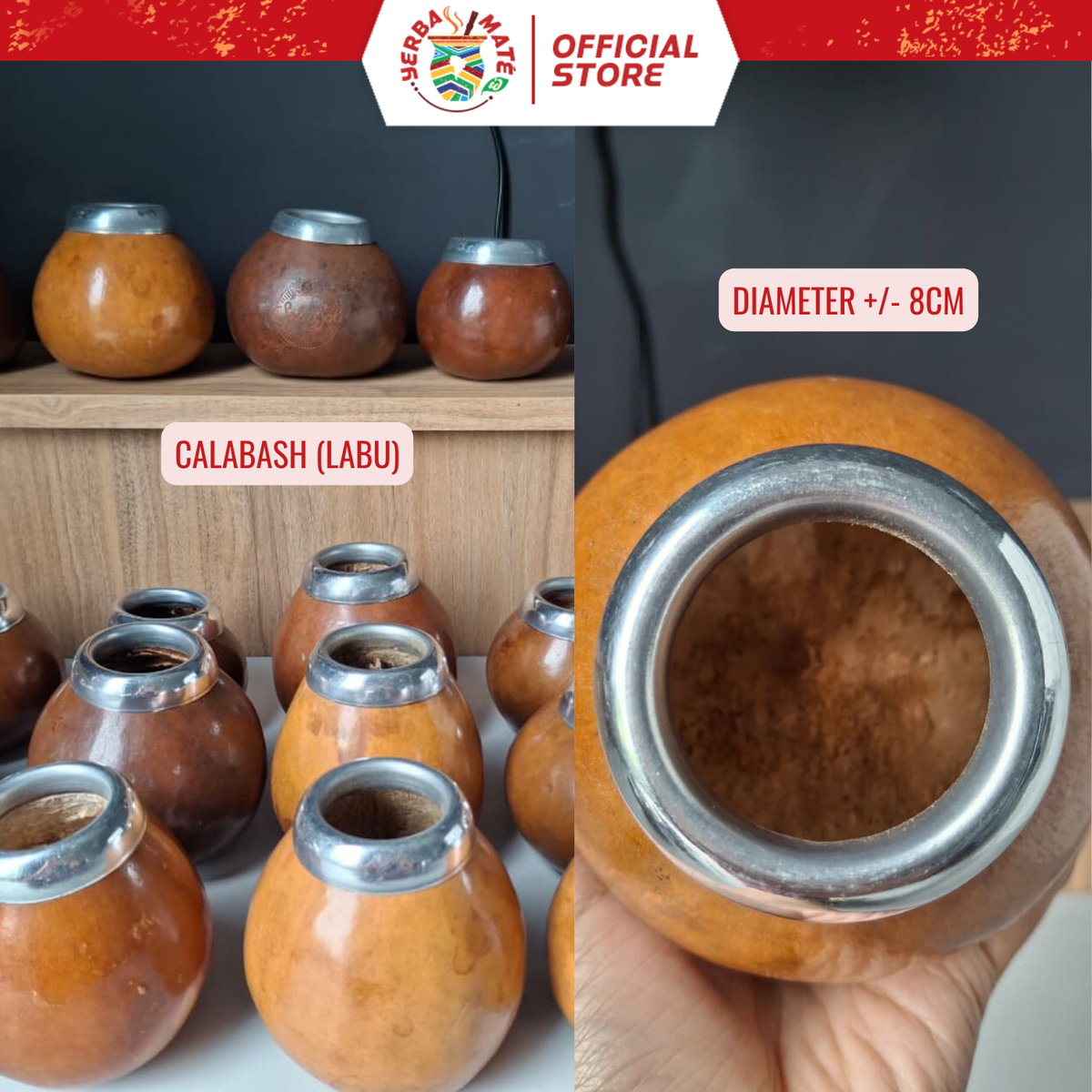 Mini Labu Mini Gourd Galleta | Calabash Alami (Labu) | Bombilla, Brush, dan Yerb ...